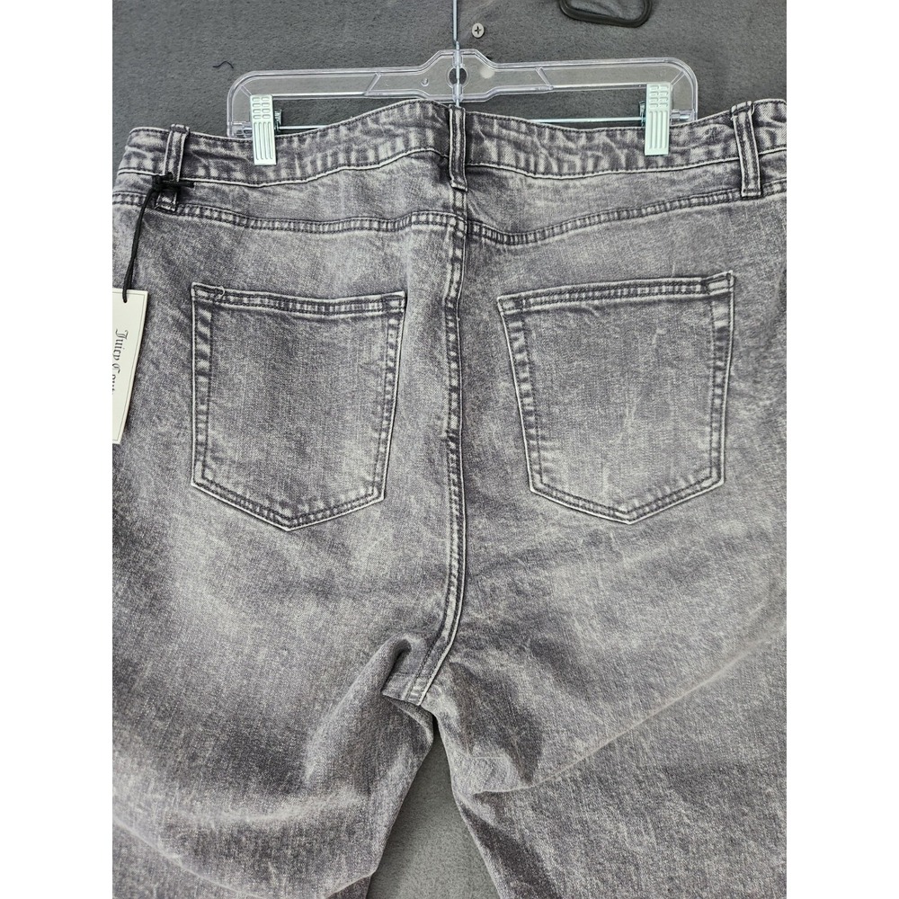 NWT Juicy Couture Venice Straight Leg Jeans Grey Marble Women's Sz 20W Raw Hem - Picture 6 of 12